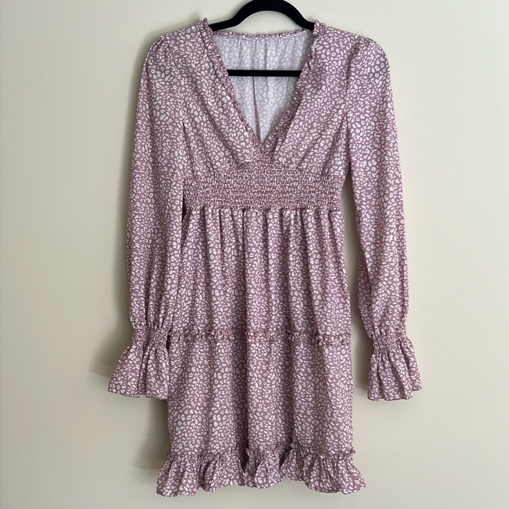 Savi Mom Venice Long Sleeve V-Neck Printed Maternity Dress